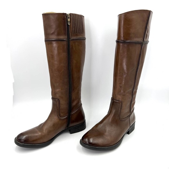 bussola Shoes - Bussola Trapani Tall Leather Riding Boots Brown